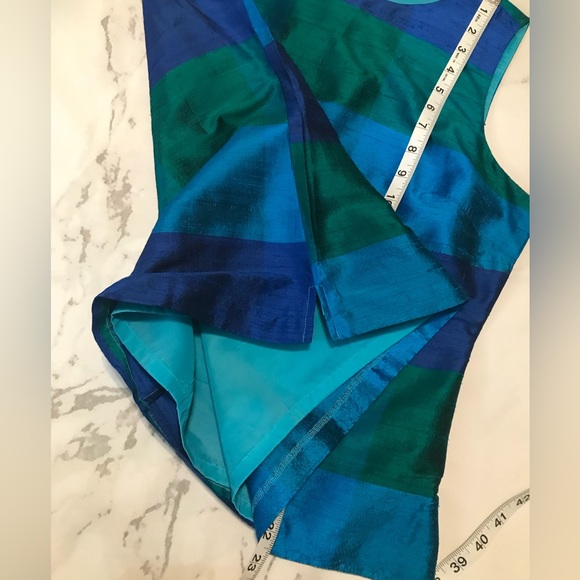 Talbots Sleeveless raw silk top (EUC) - Picture 7 of 11